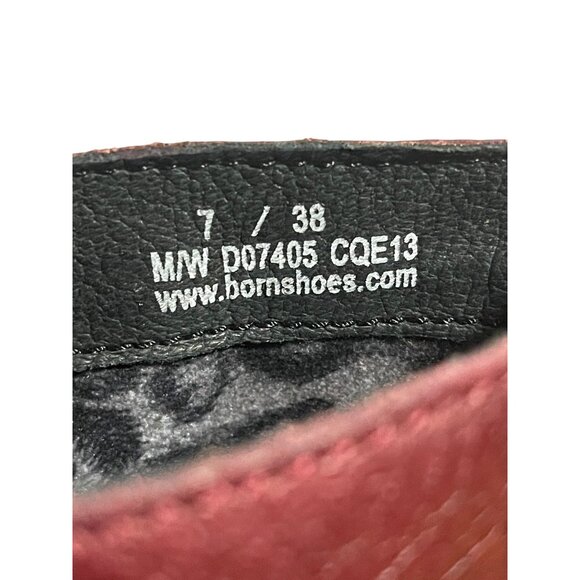 Born Red Leather Ankle Boots With Zip Closure Womens Size 7 US 38 EU - Picture 5 of 13